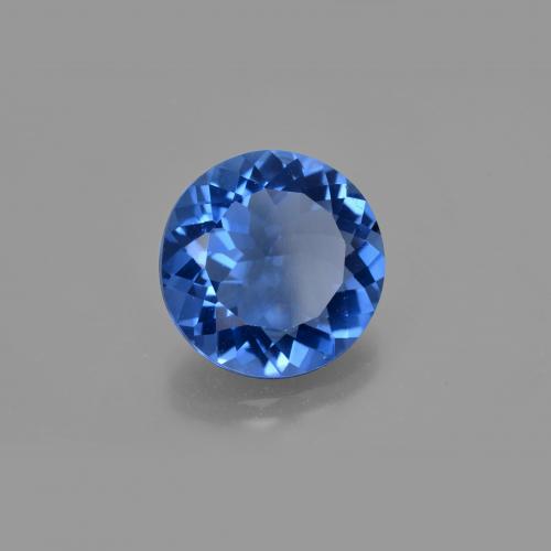 Fluorita de mudança de cor azul natural 11,38ct, corte redondo, VS