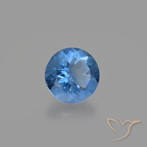 Fluorita que muda de cor Azul marinho intenso Natural 11.73ct, Redondo, VS