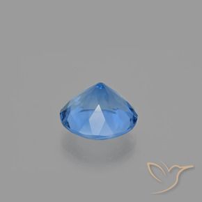 Fluorita que muda de cor azul egípcio Natural 13.41ct, Redondo, VS