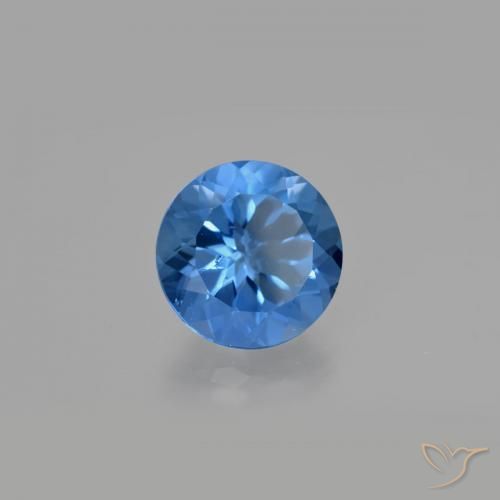 Fluorita que muda de cor azul egípcio Natural 11.28ct, Redondo, VS