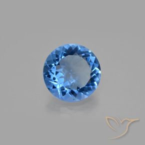 Fluorita que muda de cor azul egípcio Natural 12.97ct, Redondo, VS
