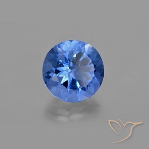 Fluorita que muda de cor azul egípcio Natural 11.44ct, Redondo, VS
