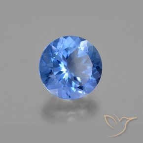 Fluorita de mudança de cor azul natural 14,68ct, corte redondo, VS