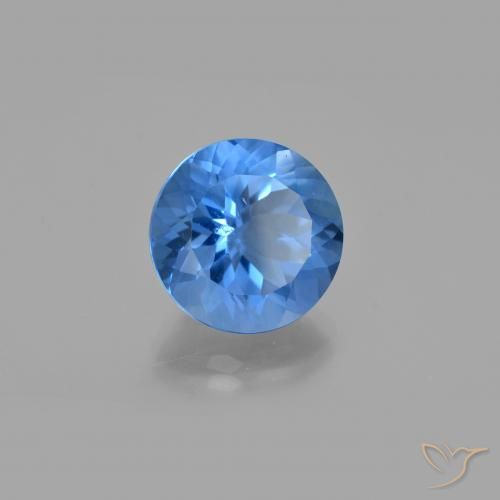 Fluorita que muda de cor azul egípcio Natural 11.82ct, Redondo, VS