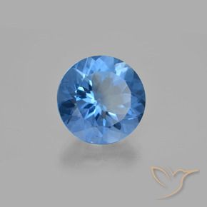Fluorita que muda de cor Azul claro Natural 14.01ct, Redondo, VS