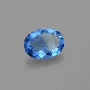 Fluorita que muda de cor Azul marinho intenso Natural 18.43ct, Corte Oval, VS