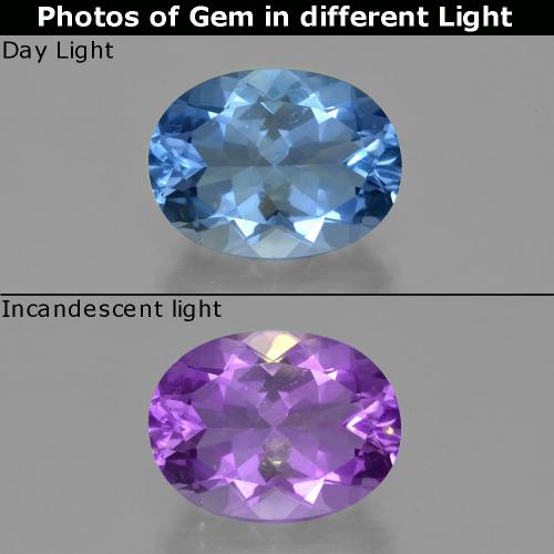 Fluorita de Mudança de Cor Azul escuro Natural 20,16ct, Corte Oval, VS