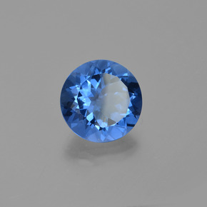 Fluorita de Mudança de Cor Azul profundo Natural 12,60ct, Corte Redondo, VS