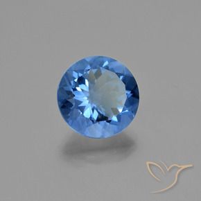 Fluorita que muda de cor Azul marinho intenso Natural 13.83ct, Redondo, VVS-VS