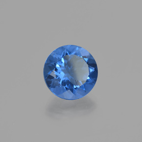 Fluorita que muda de cor Azul marinho intenso Natural 11.19ct, Corte Redondo, VS