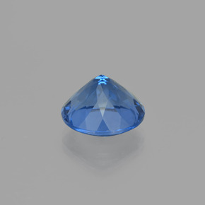 Fluorita que muda de cor Azul marinho intenso Natural 11.19ct, Corte Redondo, VS