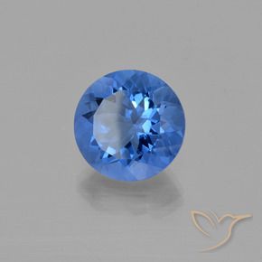 Fluorita que muda de cor Azul escuro Natural 13.93ct, Redondo, VS