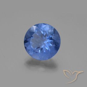 Fluorita que muda de cor Azul escuro Natural 11.61ct, Redondo, VVS-VS