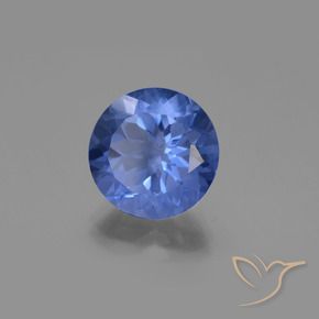 Fluorita que muda de cor Azul marinho intenso Natural 10.91ct, Redondo, VS-SI
