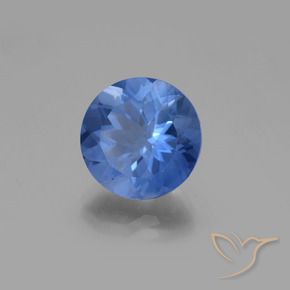 Fluorita que muda de cor Azul profundo Natural 11.78ct, Redondo, VS