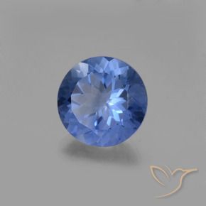 Fluorita que muda de cor Azul marinho intenso Natural 14.55ct, Redondo, VVS-VS