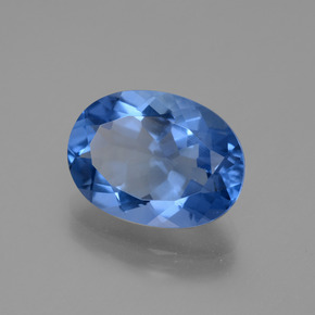 Fluorita de mudança de cor azul natural 8,64ct, corte oval, VVS-VS