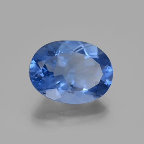 Fluorita de mudança de cor violeta-azul natural 20,76ct, corte oval, VS