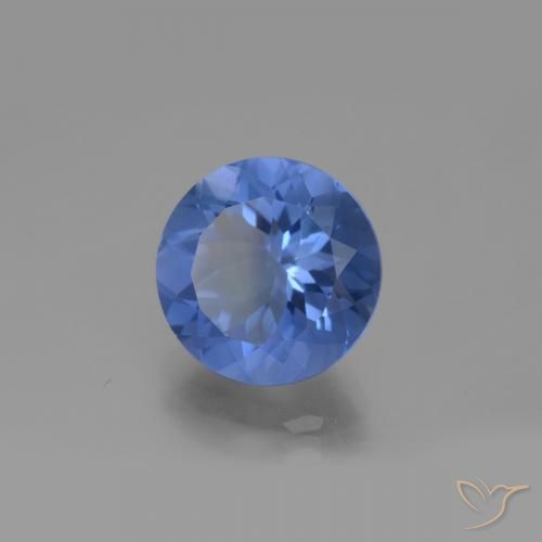 Fluorita que muda de cor Azul claro Natural 14.16ct, Redondo, VVS-VS