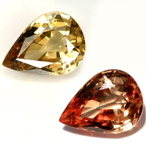 Granada de mudança de cor  natural 1,27ct, formato de pêra, VVS-VS