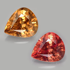 Granada de mudança de cor multicolorido natural 1,41ct, formato de pêra, VS