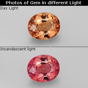Granada de mudança de cor multicolorido natural 1,47ct, corte oval, VVS-VS