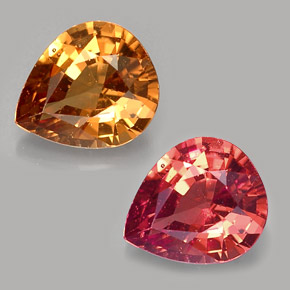 Granada de mudança de cor multicolorido natural 1,16ct, formato de pêra, VS