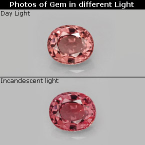 Granada de mudança de cor multicolorido natural 1,31ct, corte oval, VVS-VS