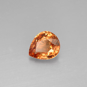 Granada de mudança de cor  natural 1,23ct, formato de pêra, VVS-VS