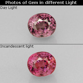 Granada de mudança de cor multicolorido natural 1,01ct, corte oval, VS-SI