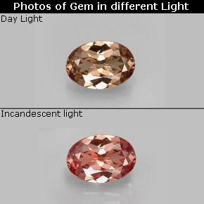 Granada de mudança de cor multicolorido natural 0,75ct, corte oval, VVS-VS