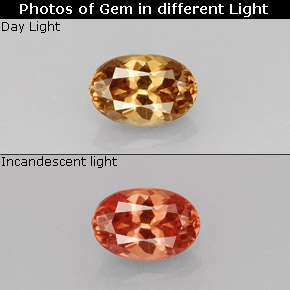 Granada de mudança de cor multicolorido natural 0,66ct, corte oval, VS