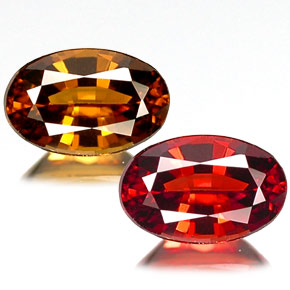 Granada de mudança de cor  natural 0,65ct, corte oval, VVS-VS