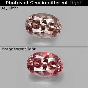Granada de mudança de cor multicolorido natural 0,59ct, corte oval, VS