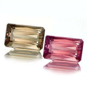 Granada de mudança de cor multicolorido natural 1,26ct, corte esmeralda, VVS-VS