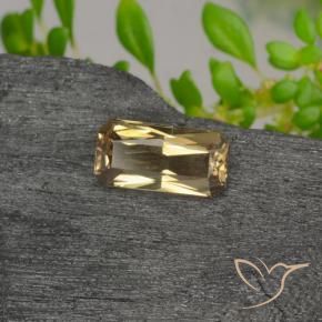 Granada que muda de cor Amarelo Terroso Natural 0.74ct, Corte Octógono / Esmeralda, VVS-VS