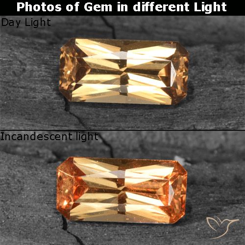 0.71ct Natural Marrom dourado Granada que muda de cor, Corte Esmeralda, VS
