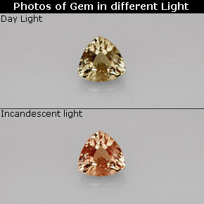Granada de mudança de cor mudança de cor natural 0,75ct, trillion, VVS-VS