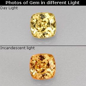 Granada de mudança de cor multicolorido natural 0,78ct, almofada cortada, VVS-VS