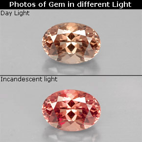 Granada de mudança de cor multicolorido natural 1,17ct, corte oval, VS