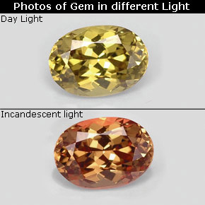 Granada de mudança de cor multicolorido natural 1,09ct, corte oval, VVS-VS