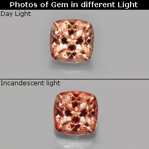 Granada de mudança de cor multicolorido natural 1,13ct, almofada cortada, VS