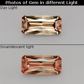 Granada de mudança de cor multicolorido natural 1,21ct, corte esmeralda, VVS-VS