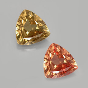 Granada de mudança de cor multicolorido natural 0,79ct, trillion, VS
