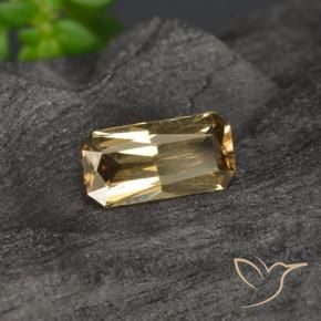 Granada de mudança de cor dourado natural 0,63ct, corte esmeralda, VVS-VS