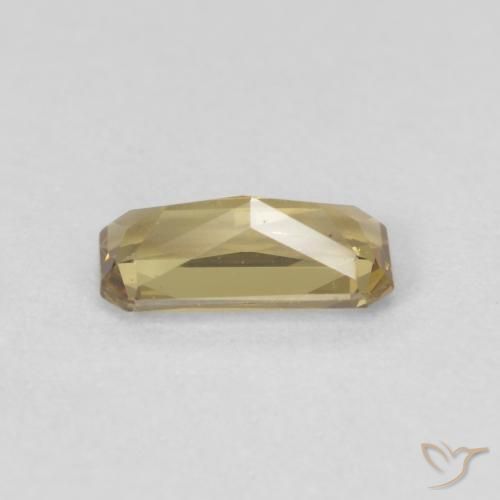 Granada de mudança de cor amarelo natural 0,67ct, corte esmeralda, VS