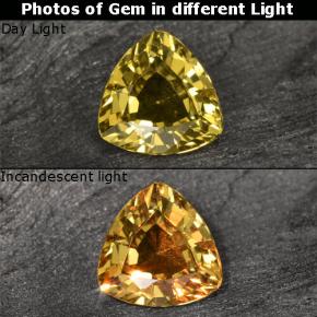 Granada de mudança de cor dourado natural 0,64ct, trillion, VS