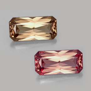Granada de mudança de cor multicolorido natural 0,70ct, corte esmeralda, VVS-VS