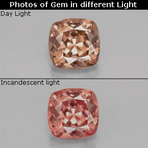 Granada de mudança de cor multicolorido natural 0,74ct, almofada cortada, VS