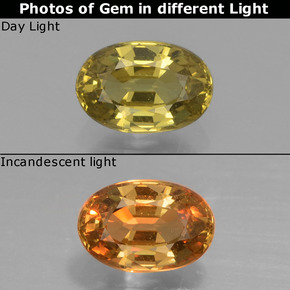 Granada de mudança de cor multicolorido natural 0,66ct, corte oval, VVS-VS